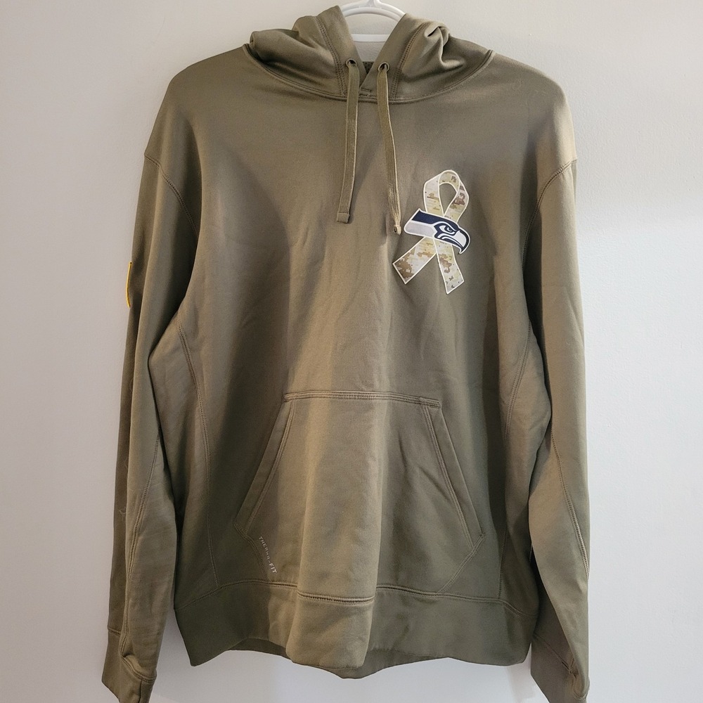 Nike Therma Fit On Field Salute To Service Seattle Seahawks Hoodie Size Medium
